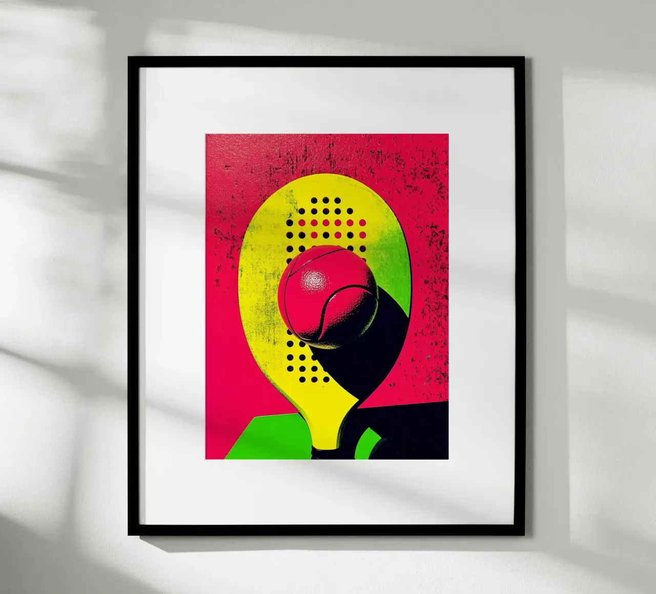 Tennis Racket en Bal - Pop Art hahnemühle van ColorCrash Gallery