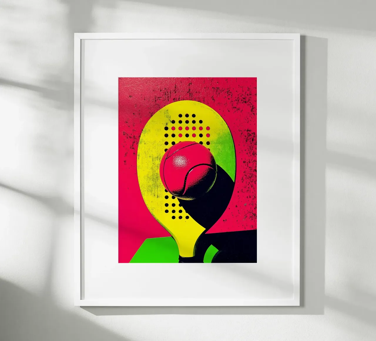 Tennis Racket en Bal - Pop Art hahnemühle van ColorCrash Gallery
