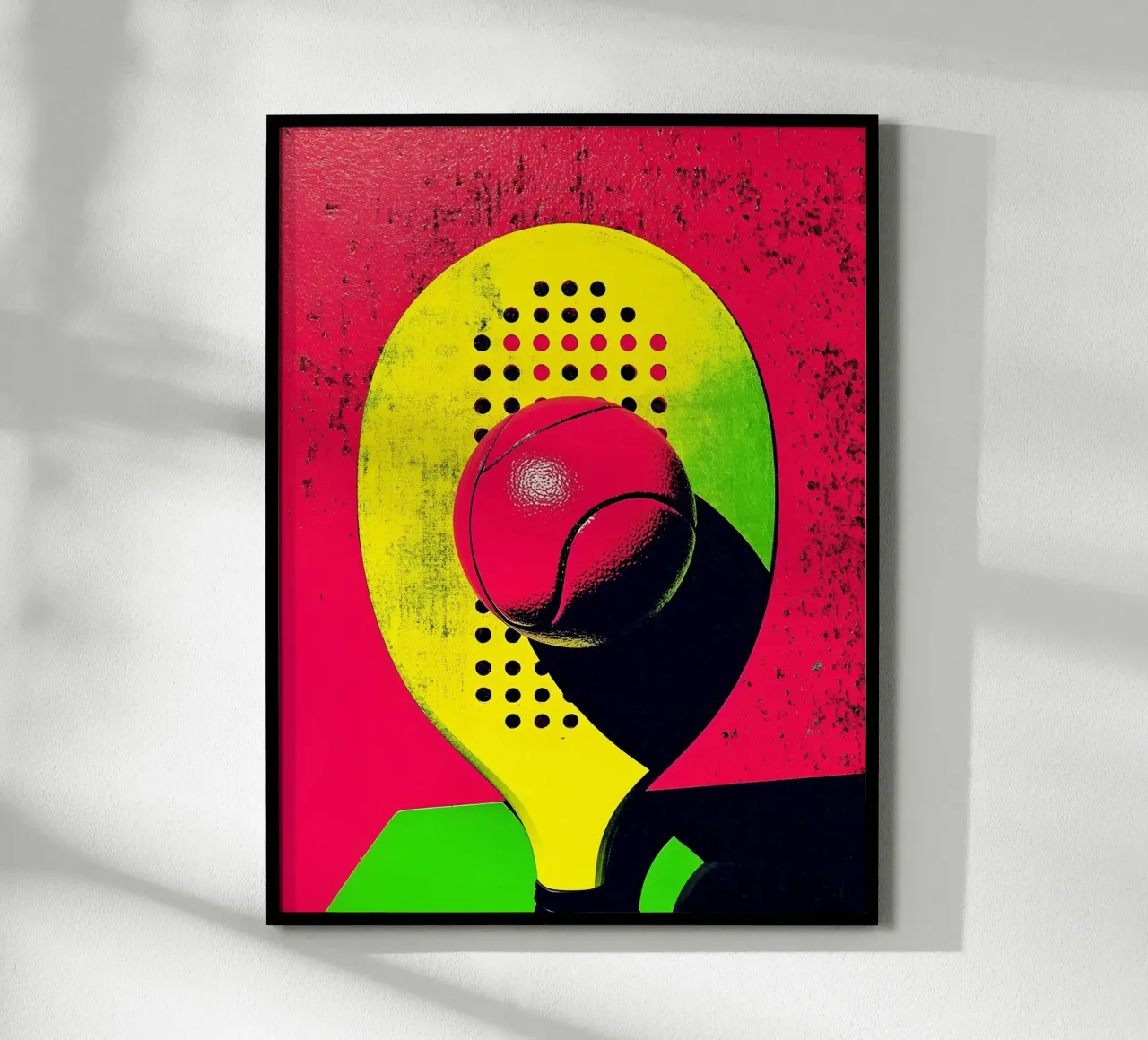 Tennis Racket en Bal - Pop Art hahnemühle van ColorCrash Gallery