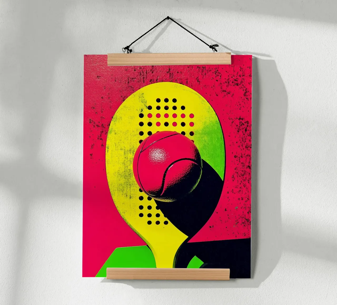 Tennis Racket en Bal - Pop Art hahnemühle van ColorCrash Gallery