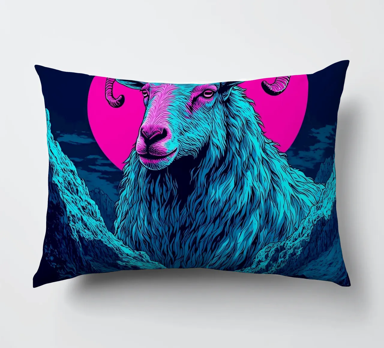 Ariete in montagna - Pop Art cuscino da ColorCrash Gallery