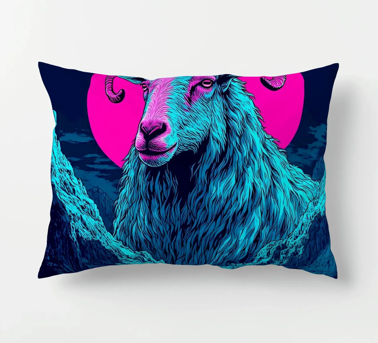 Ariete in montagna - Pop Art cuscino da ColorCrash Gallery