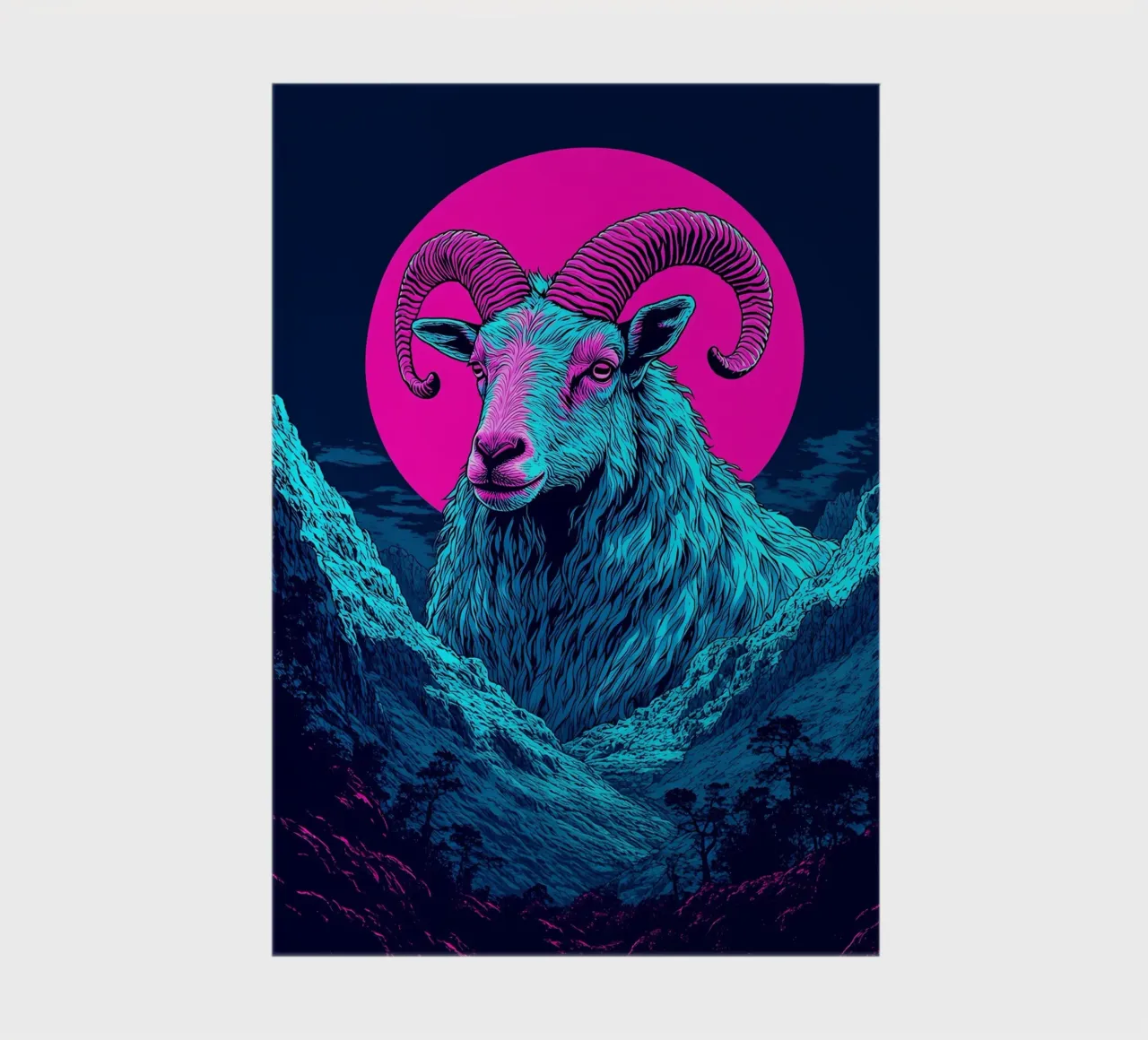 Ram In Mountain - Pop Art notebook by ColorCrash Gallery