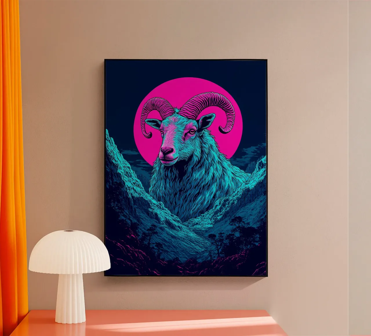 Ram In Mountain - Pop Art acrylic glass by ColorCrash Gallery