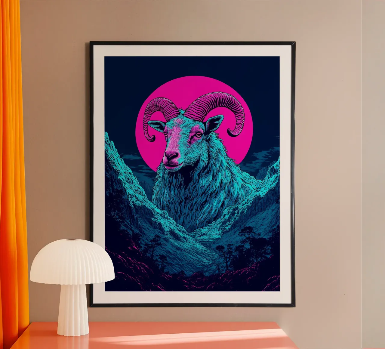 Ram In Mountain - Pop Art poster by ColorCrash Gallery