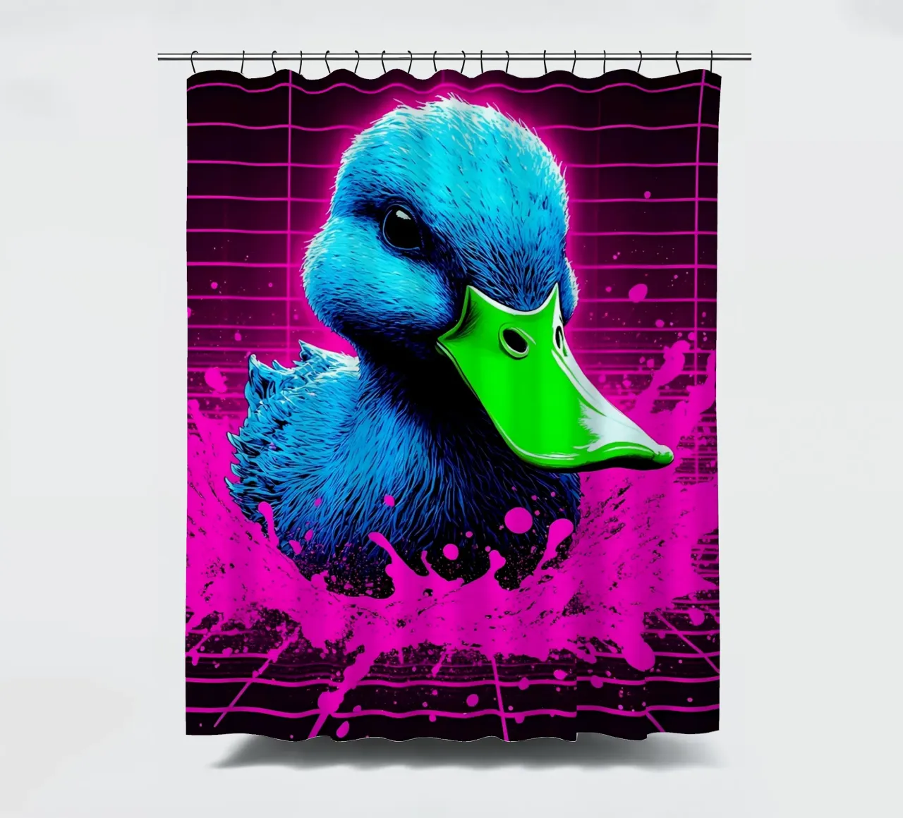 Anatra in azione - Pop Art tenda da doccia da ColorCrash Gallery