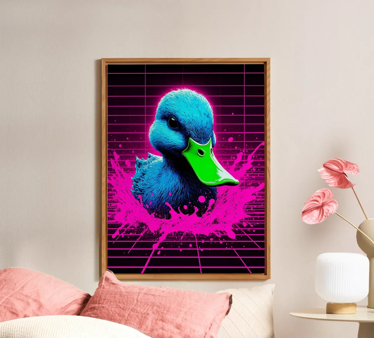 Anatra in azione - Pop Art alluminio dibond da ColorCrash Gallery