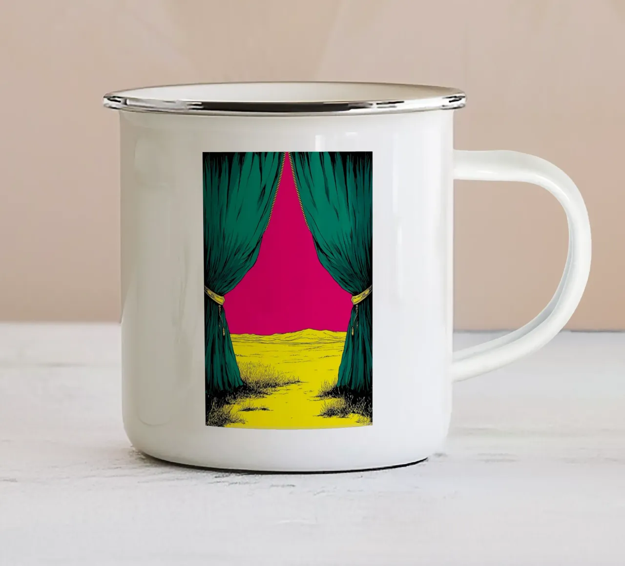 Fuori - Pop Art tazza in smalto da ColorCrash Gallery