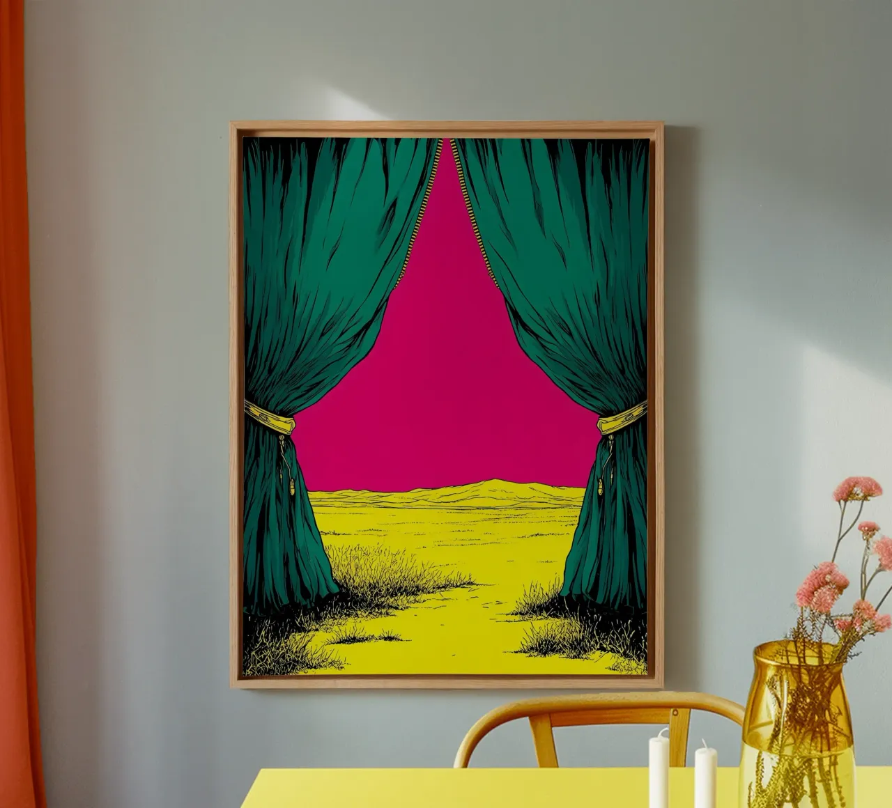 Fuori - Pop Art tela con Cornice a cassetta da ColorCrash Gallery