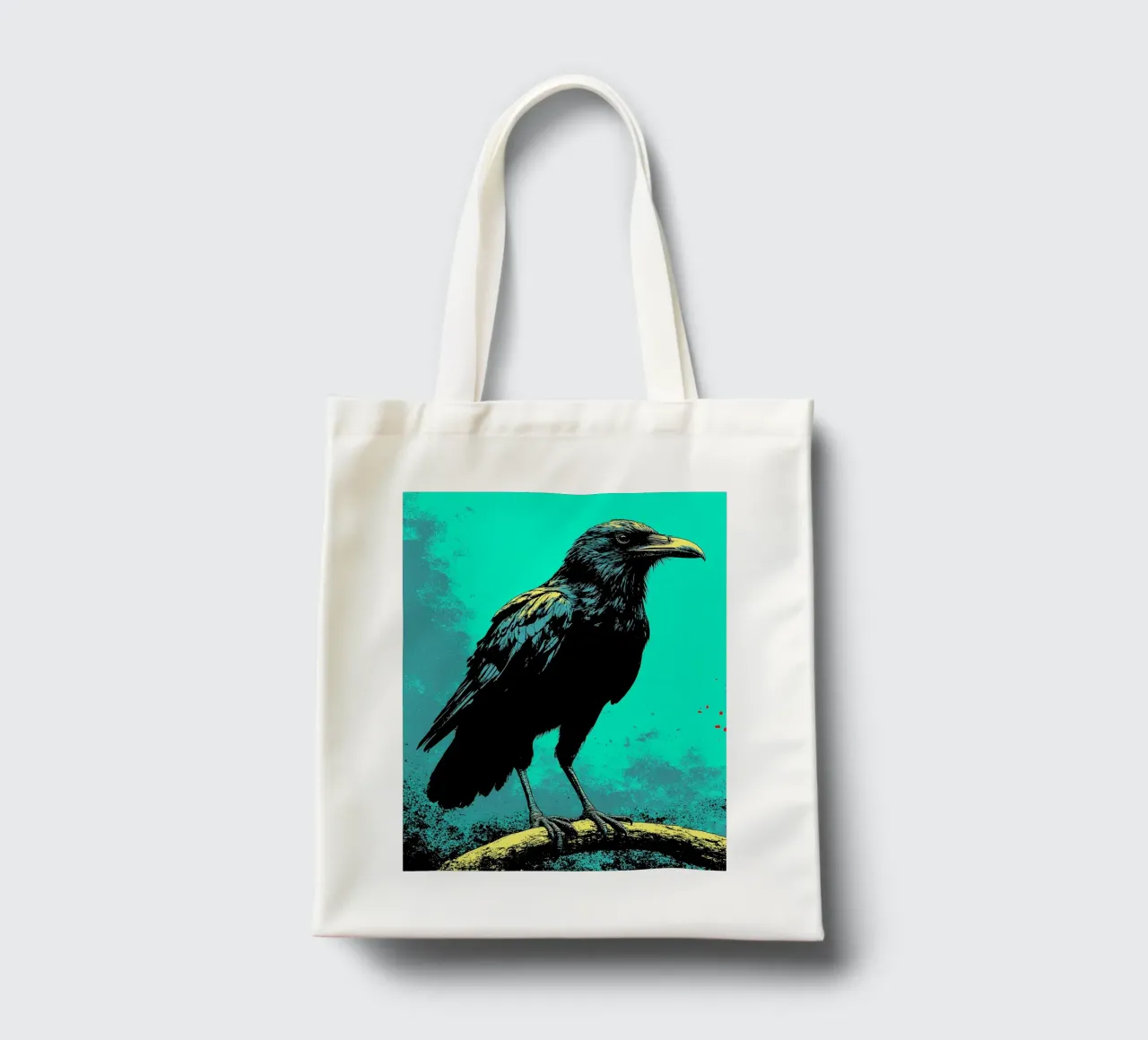 Raven - Pop Art borsa in juta da ColorCrash Gallery