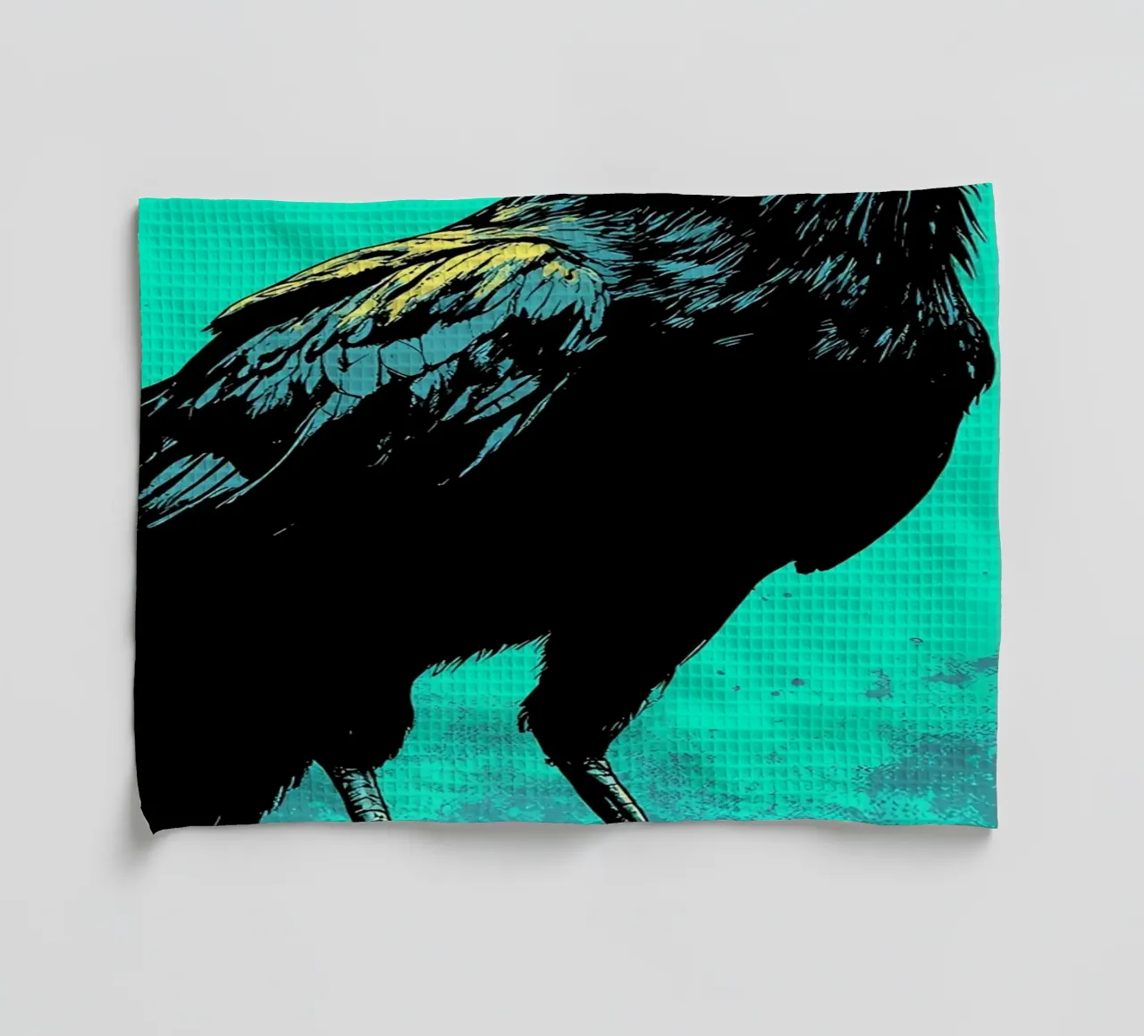 Raven - Arte pop paño de cocina de ColorCrash Gallery
