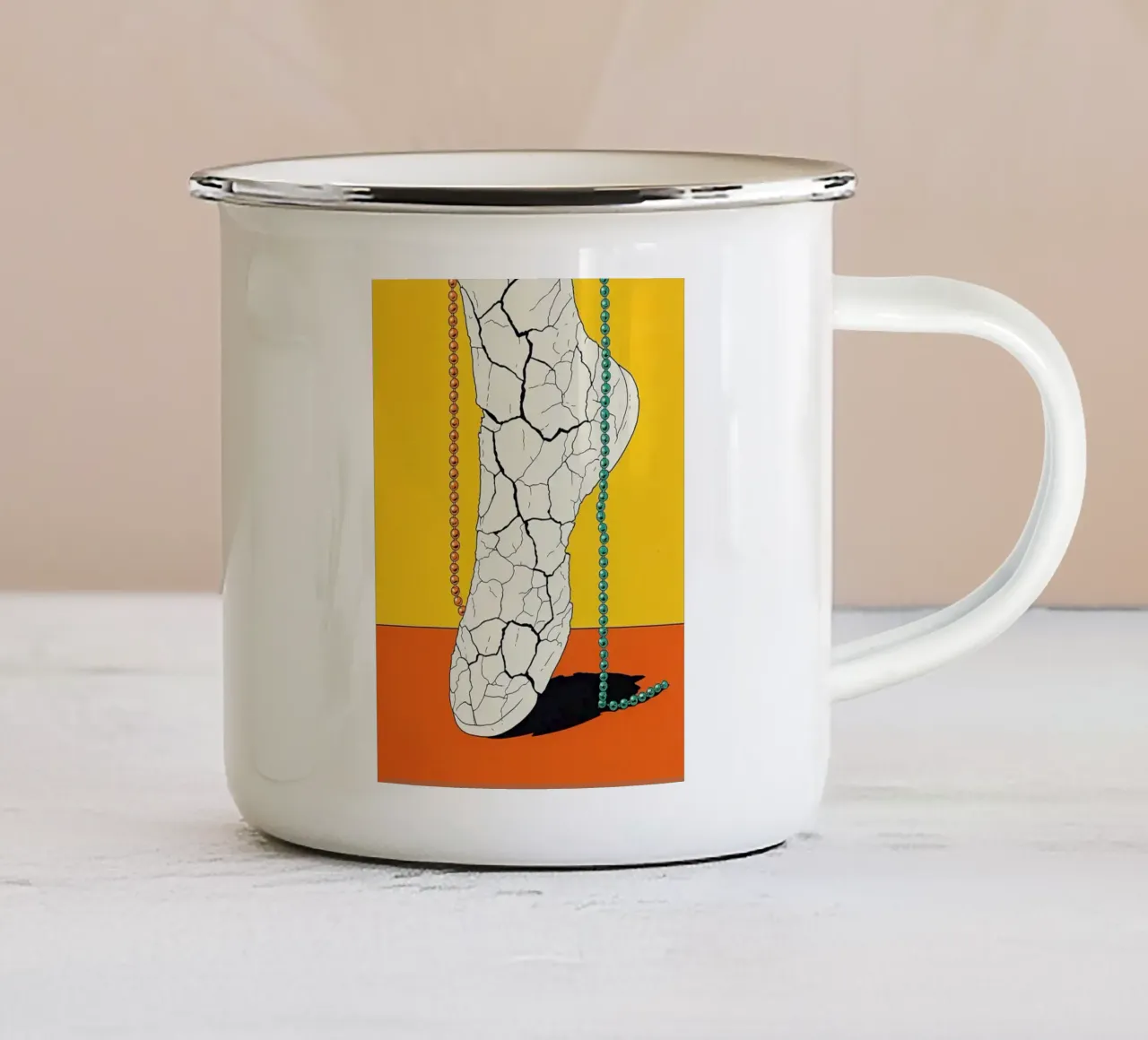 Piede screpolato - Pop Art tazza in smalto da ColorCrash Gallery