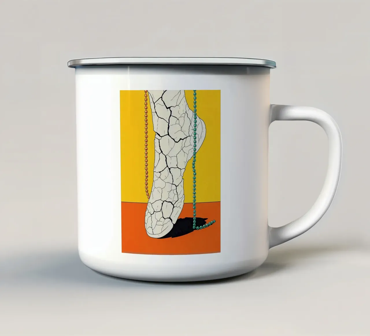 Piede screpolato - Pop Art tazza in smalto da ColorCrash Gallery