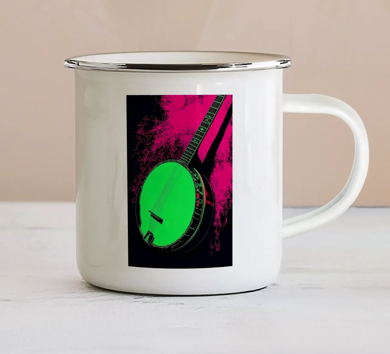 Banjo - Pop Art tazza in smalto da ColorCrash Gallery
