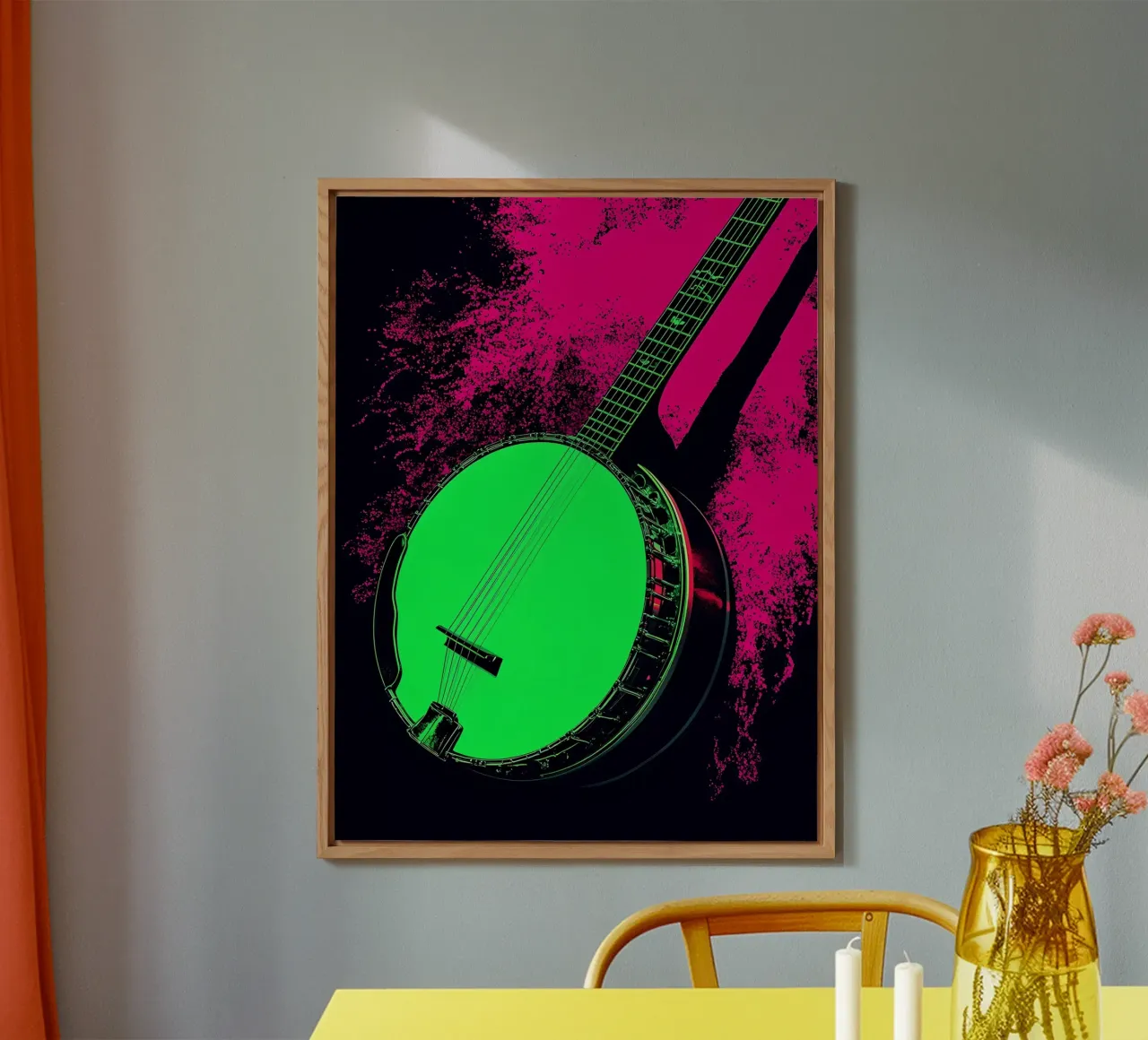 Banjo - Pop Art alluminio dibond da ColorCrash Gallery