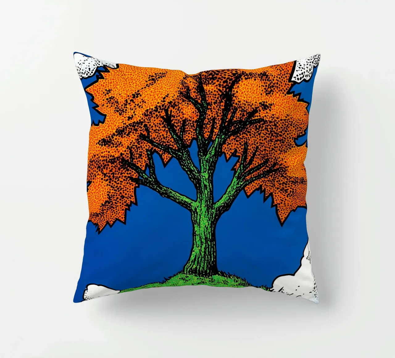 Albero dal fogliame arancione - Pop Art cuscino da ColorCrash Gallery