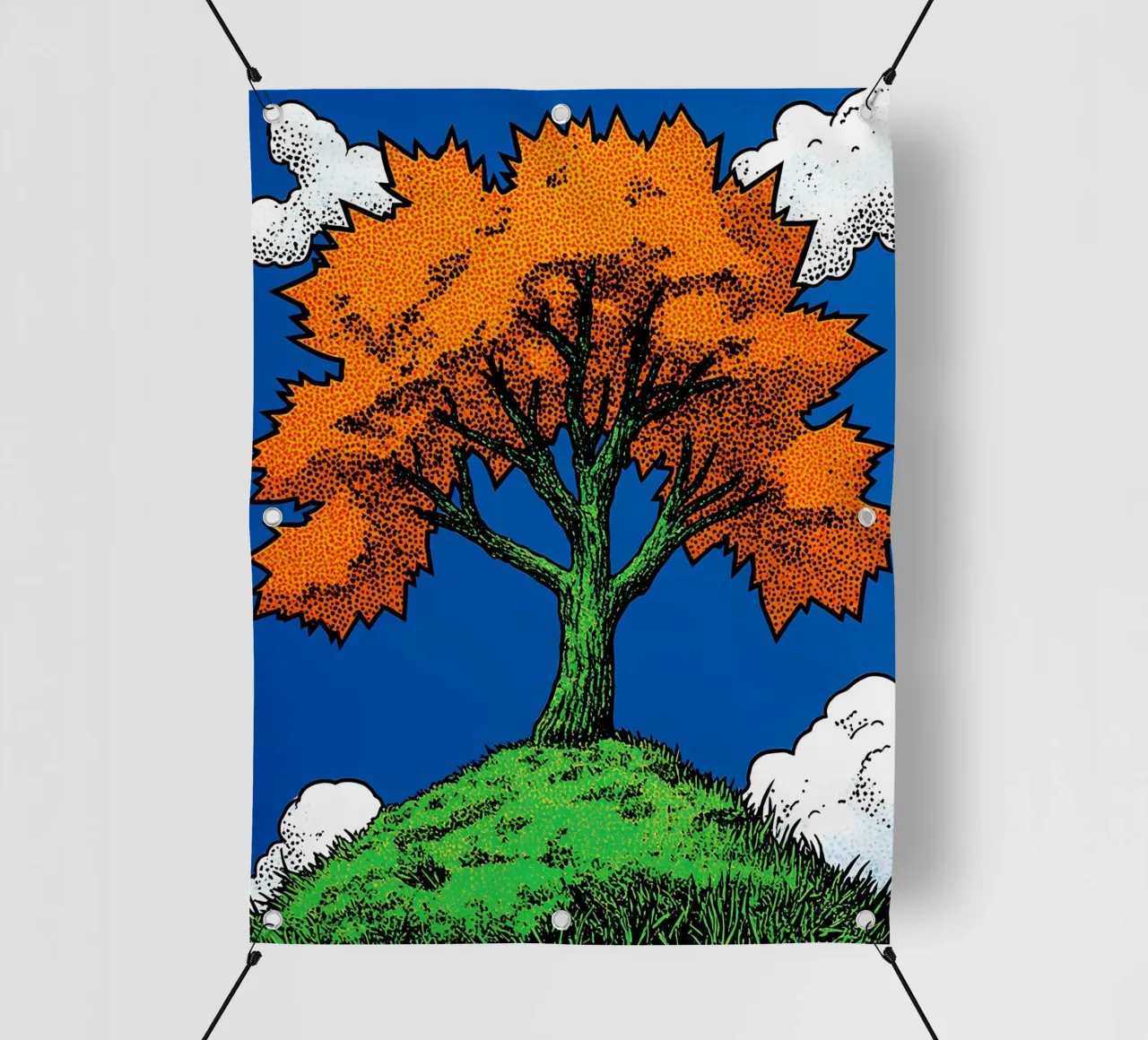 Albero dal fogliame arancione - Pop Art telo in pvc da ColorCrash Gallery