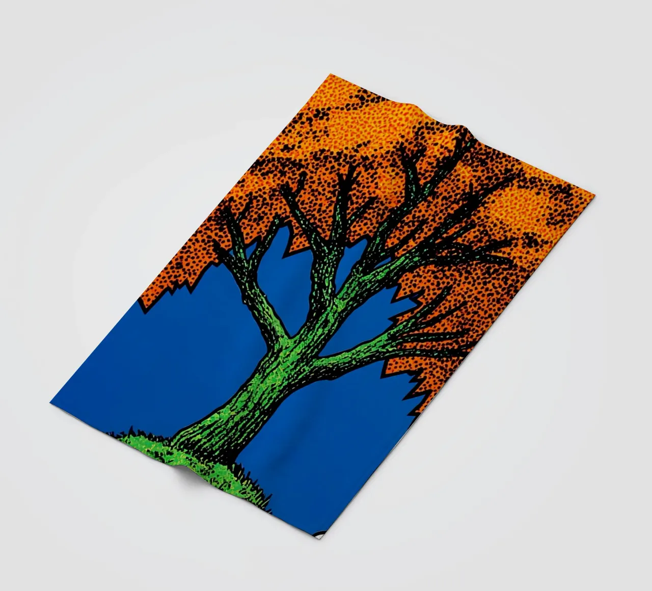 Albero dal fogliame arancione - Pop Art coperta in pile da ColorCrash Gallery