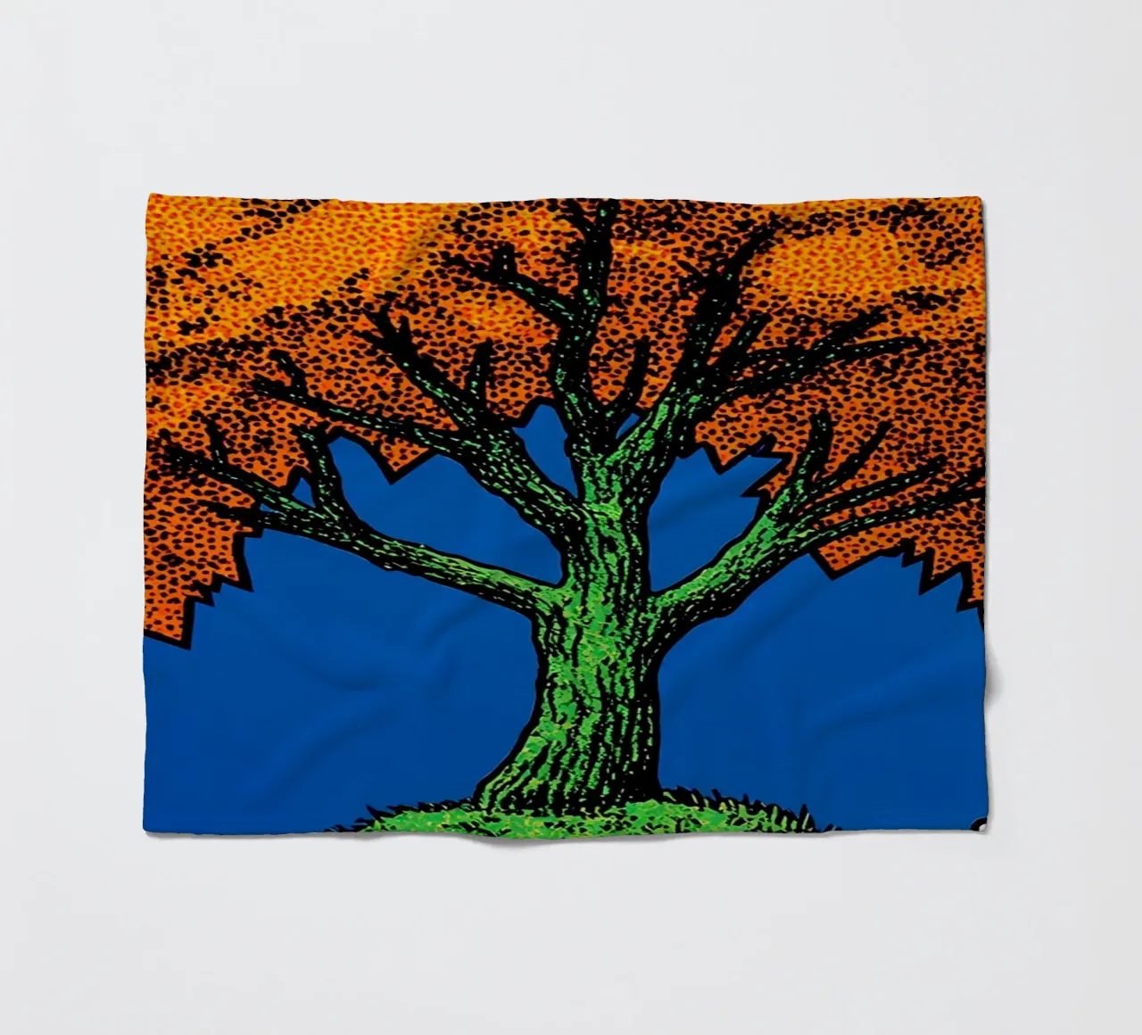 Albero dal fogliame arancione - Pop Art coperta in pile da ColorCrash Gallery