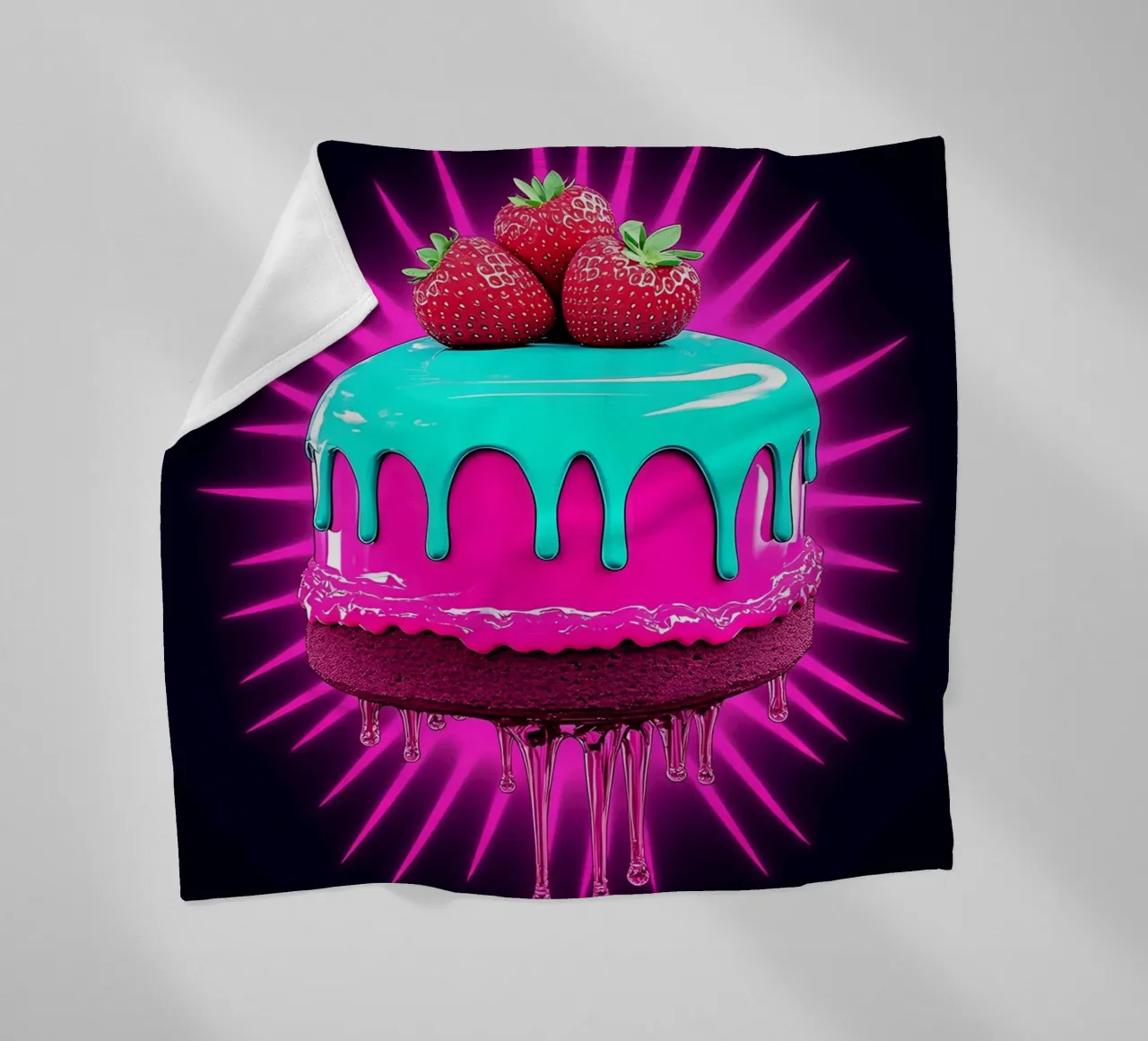 Fragole sulla torta - Pop Art coperta in pile da ColorCrash Gallery