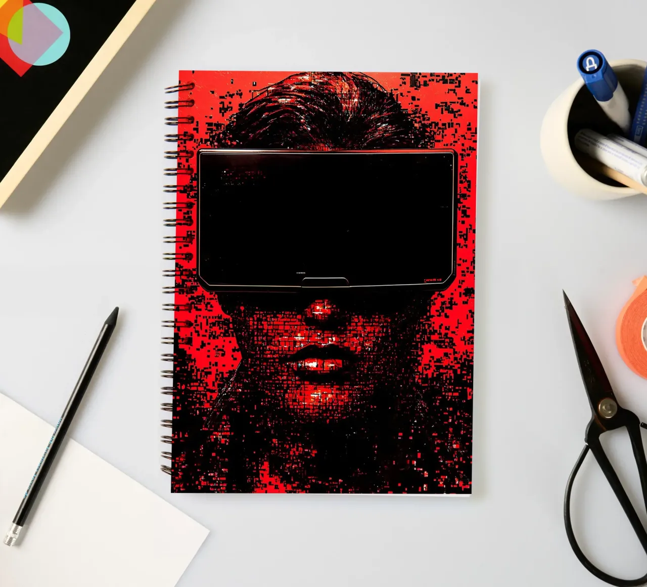 Virtual Reality Headset - Pop Art spiral notebook by ColorCrash Gallery
