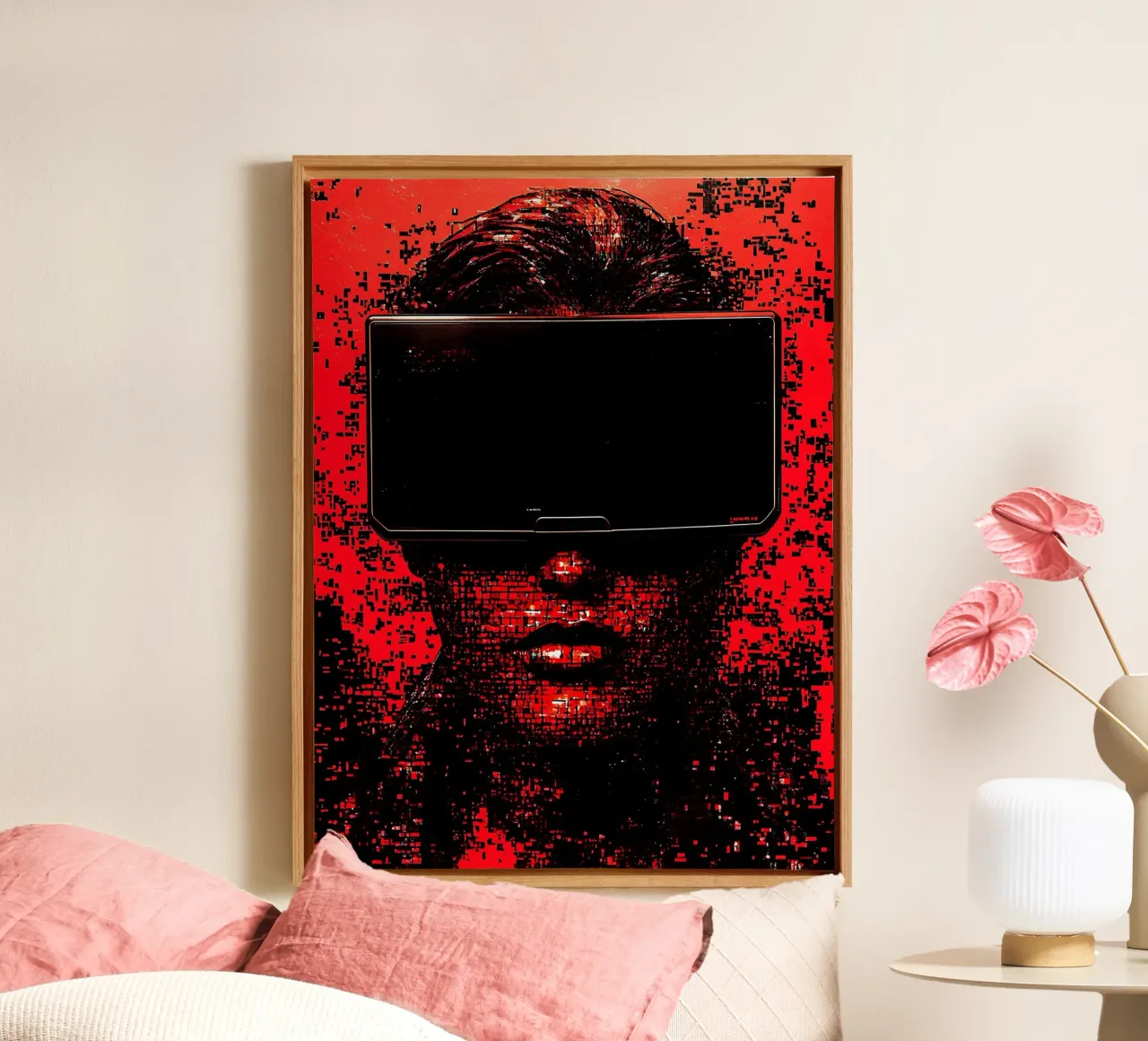 Cuffie per la realtà virtuale - Pop Art tela con Cornice a cassetta da ColorCrash Gallery