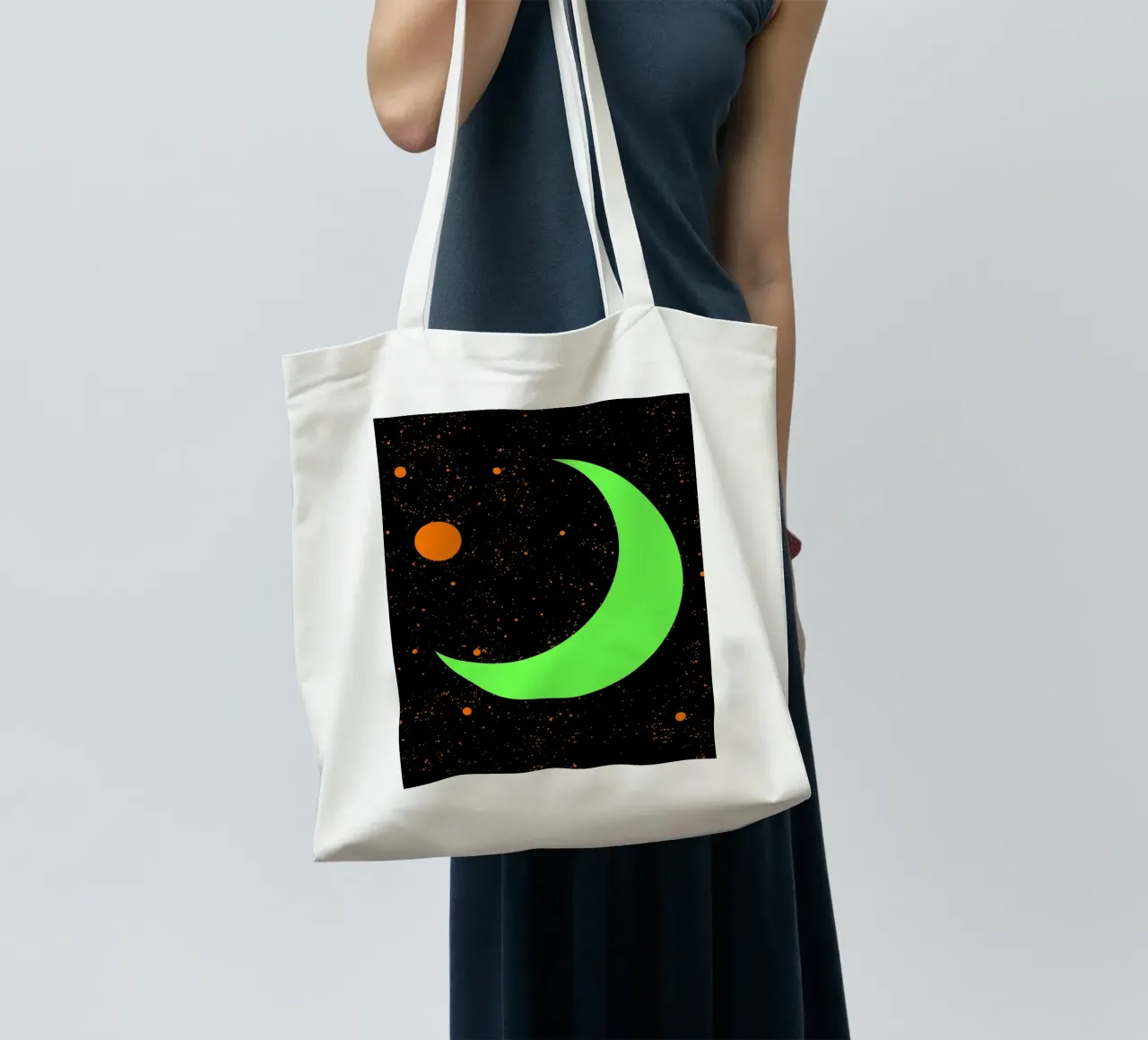 Crescent Moon In Space - Pop Art tote bag by ColorCrash Gallery