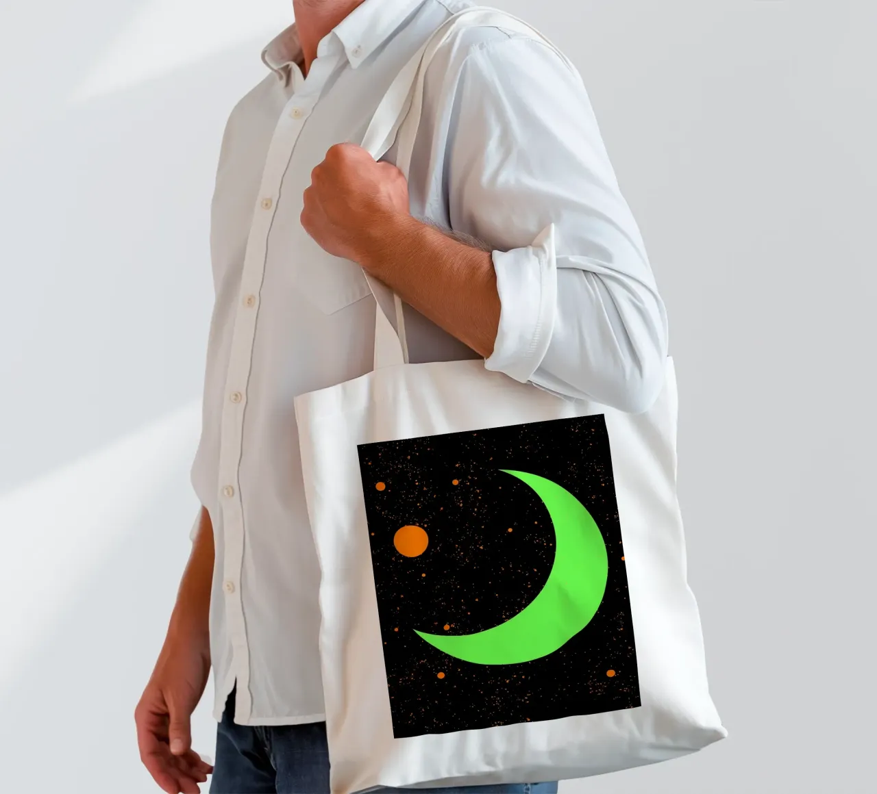Crescent Moon In Space - Pop Art tote bag by ColorCrash Gallery