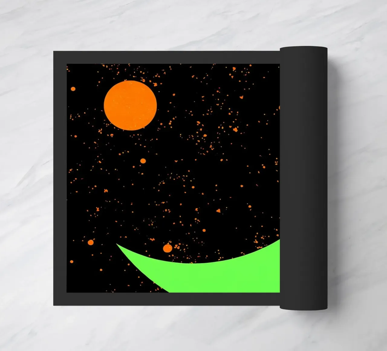 Luna crescente nello spazio - Pop Art zerbino da ColorCrash Gallery