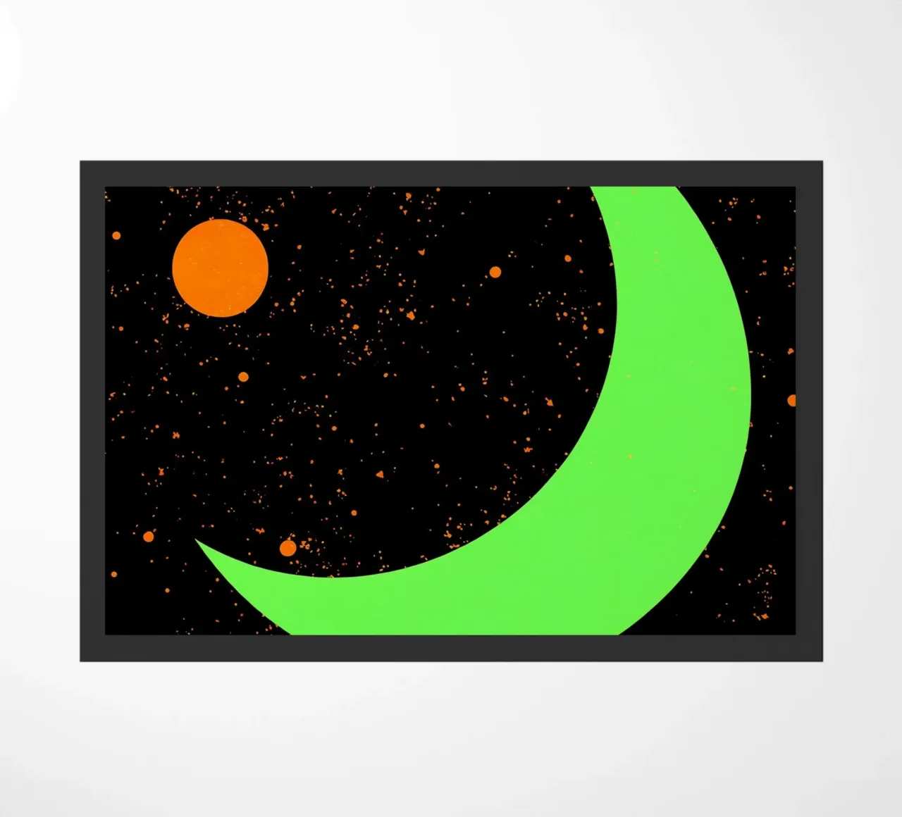 Luna crescente nello spazio - Pop Art zerbino da ColorCrash Gallery