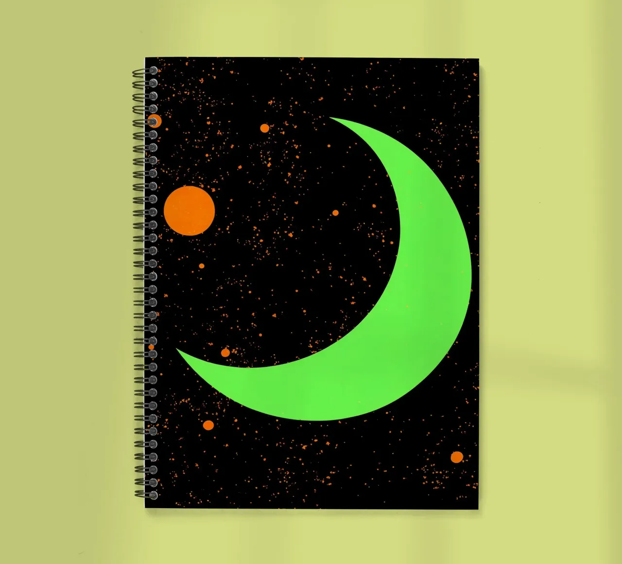 Crescent Moon In Space - Pop Art spiral notebook by ColorCrash Gallery