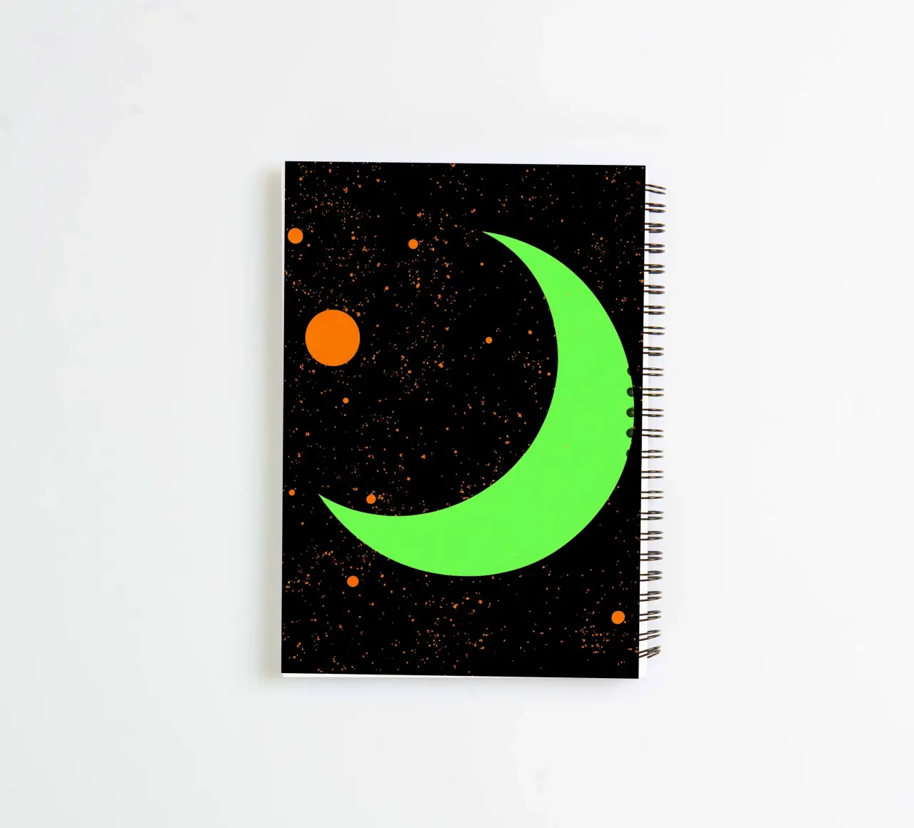 Crescent Moon In Space - Pop Art spiral notebook by ColorCrash Gallery