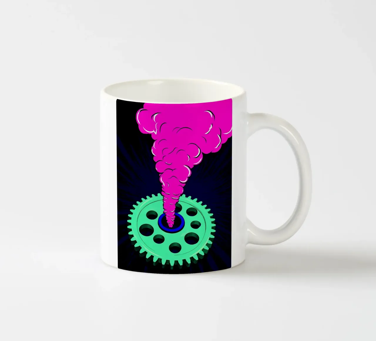 Fumo d'ingranaggio - Pop Art tazza in ceramica da ColorCrash Gallery