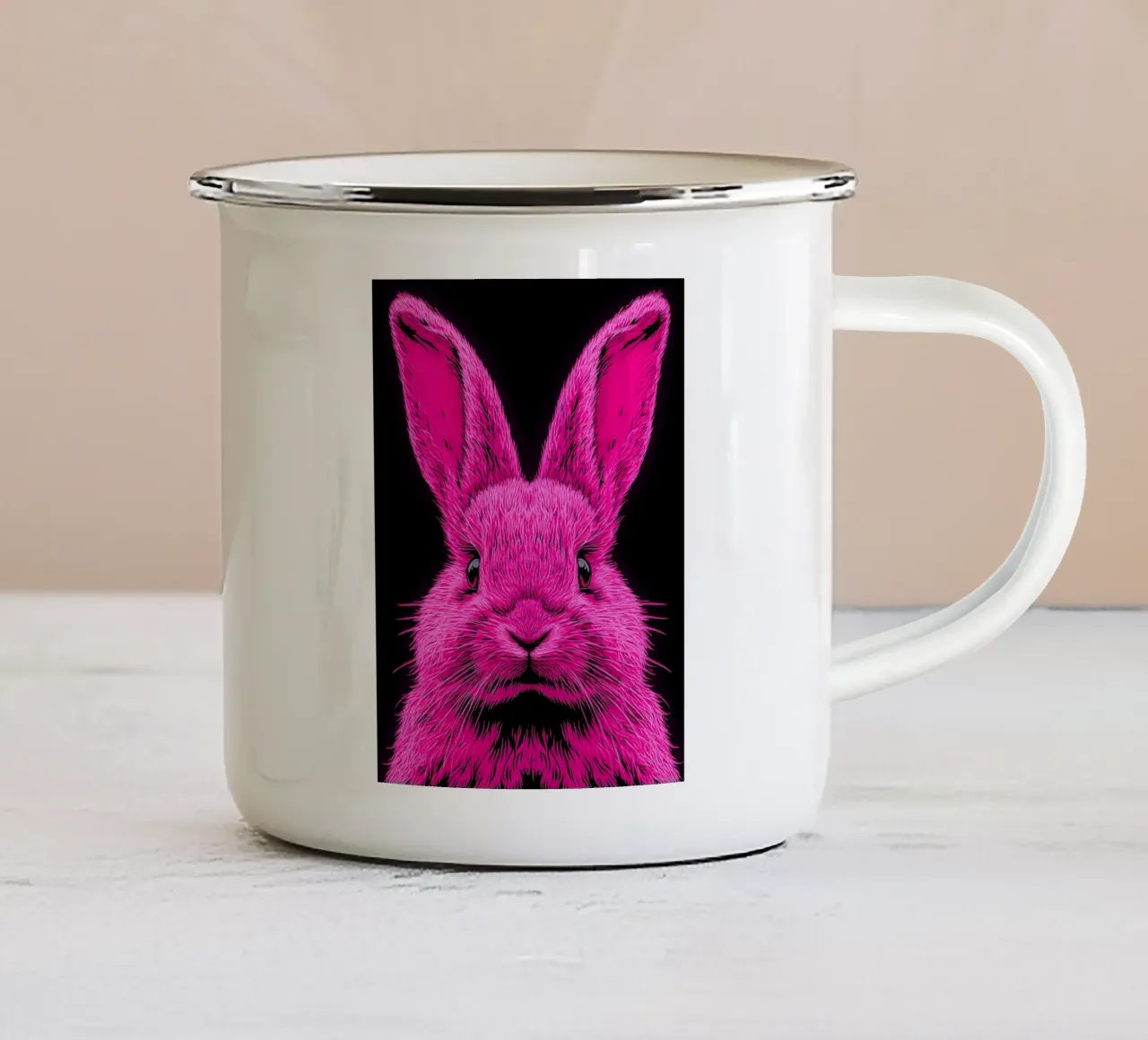 Coniglio - Pop Art tazza in smalto da ColorCrash Gallery