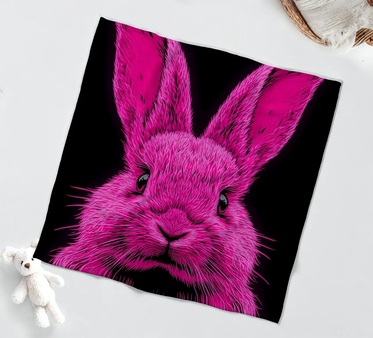 Coniglio - Pop Art coperta in pile da ColorCrash Gallery