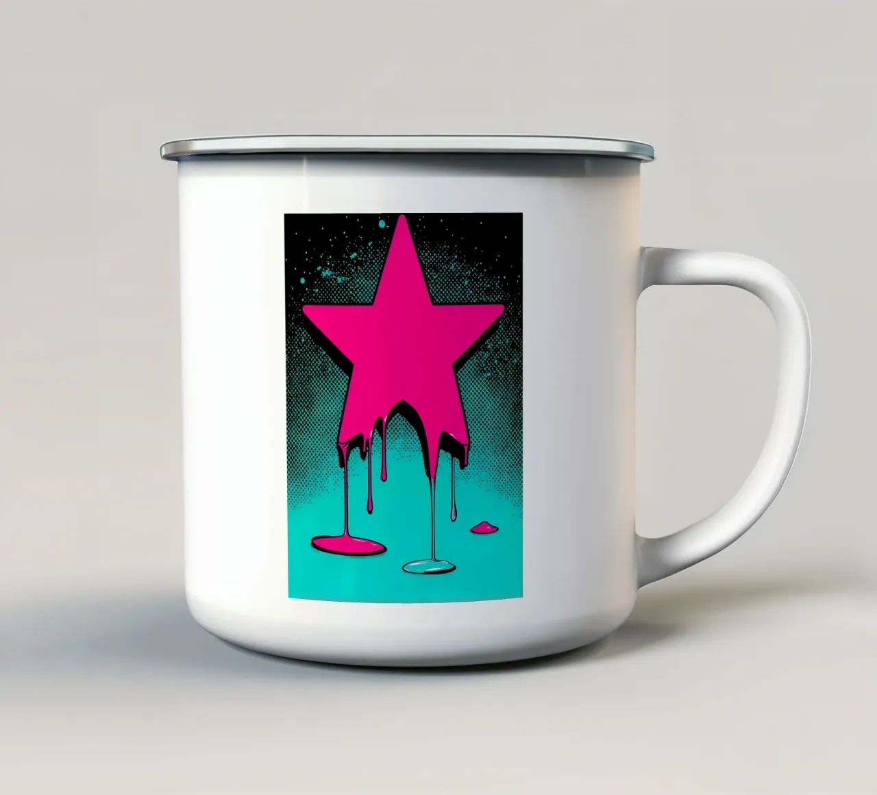 Stella che si scioglie - Pop Art tazza in smalto da ColorCrash Gallery