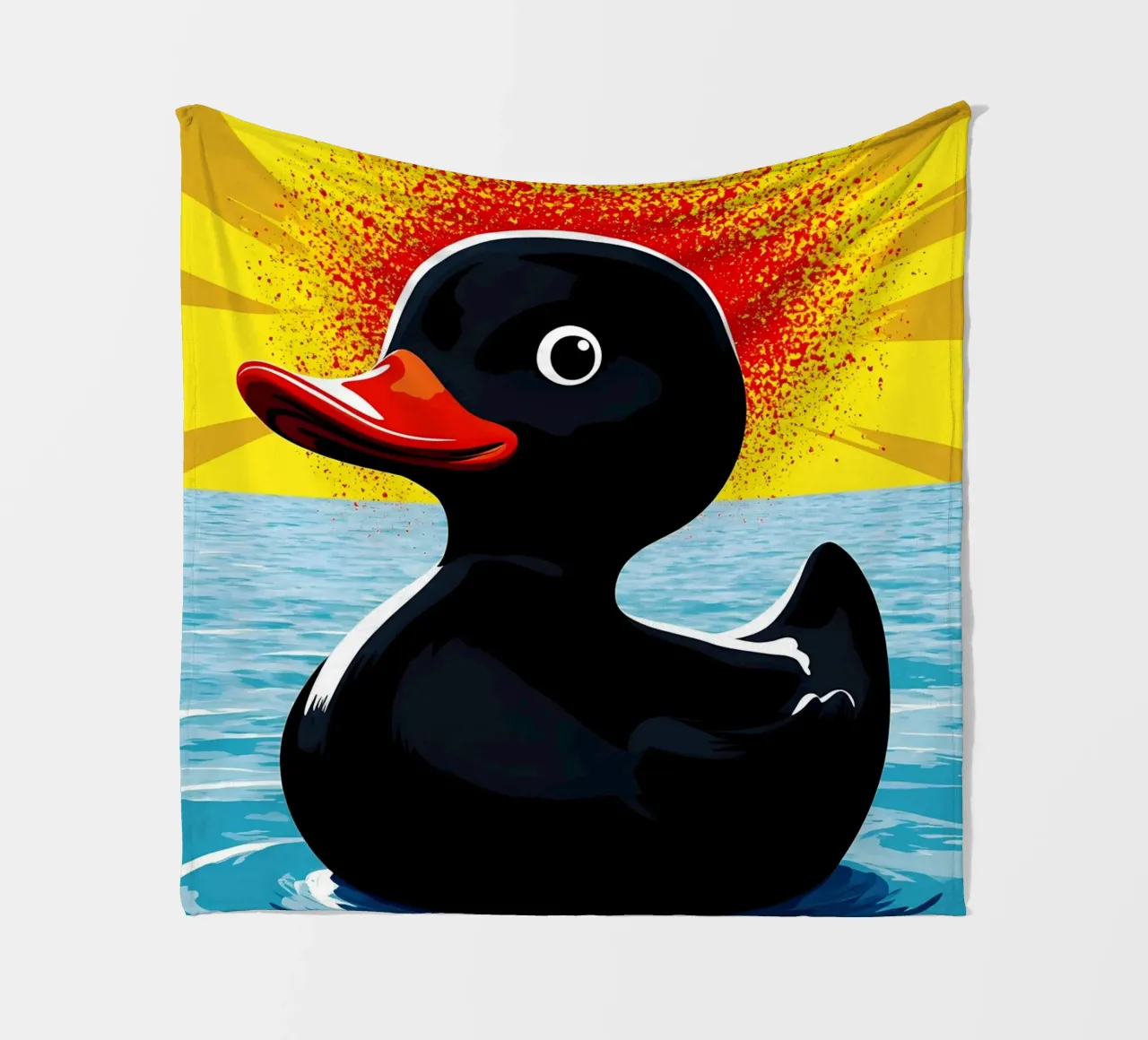Anatra in acqua - Pop Art coperta in pile da ColorCrash Gallery