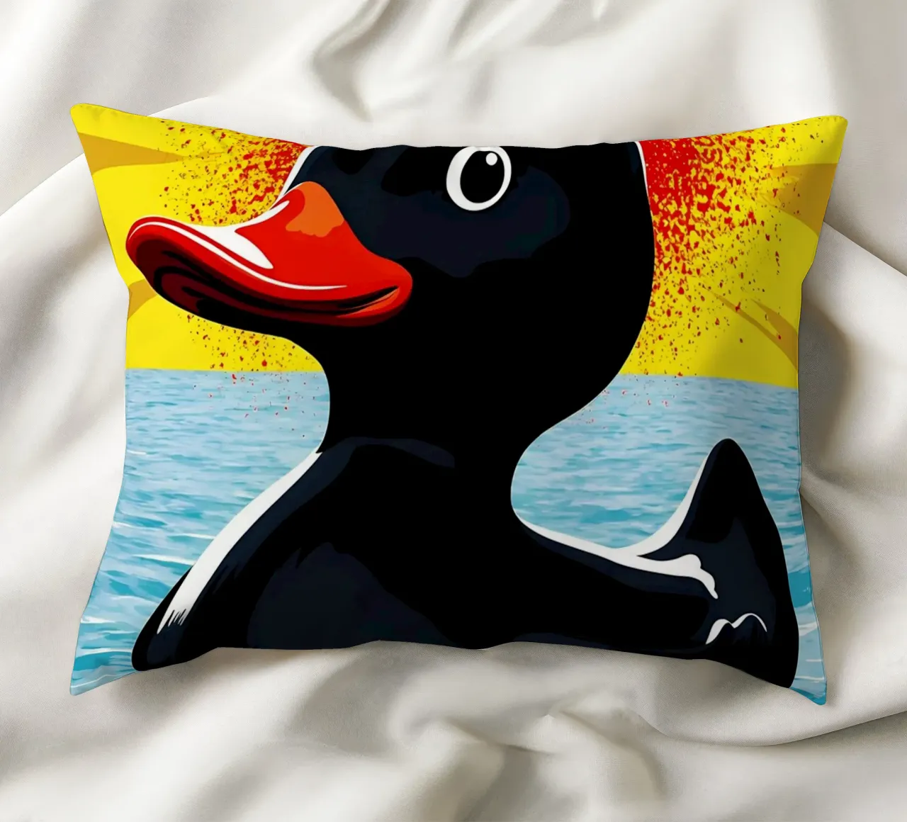 Anatra in acqua - Pop Art cuscino da ColorCrash Gallery