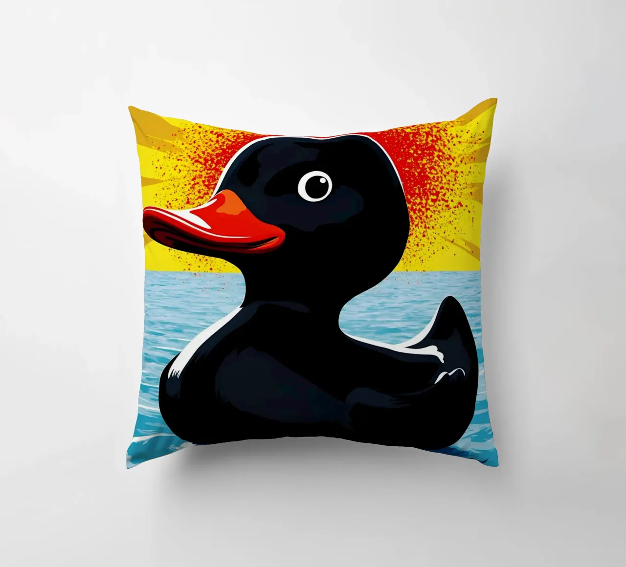 Anatra in acqua - Pop Art cuscino da ColorCrash Gallery