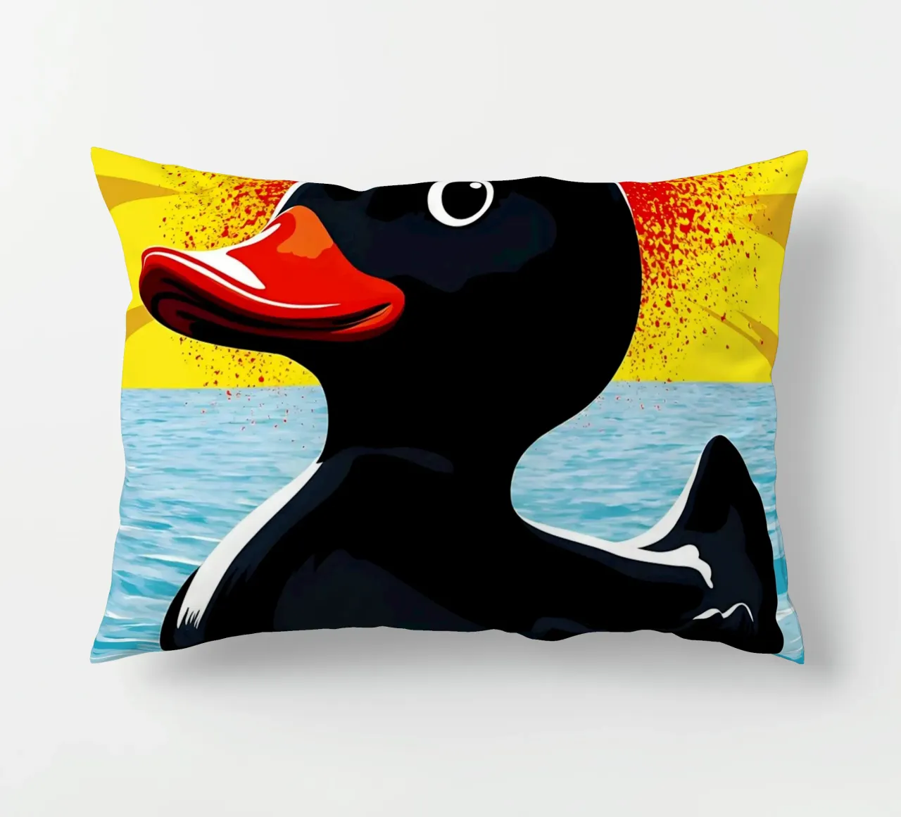 Anatra in acqua - Pop Art cuscino da ColorCrash Gallery