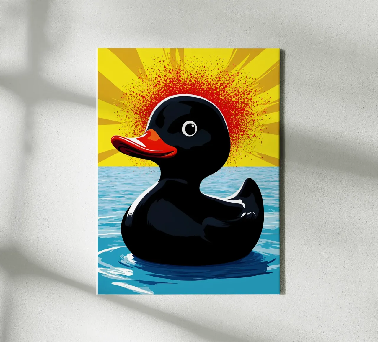 Anatra in acqua - Pop Art tela con Cornice a cassetta da ColorCrash Gallery