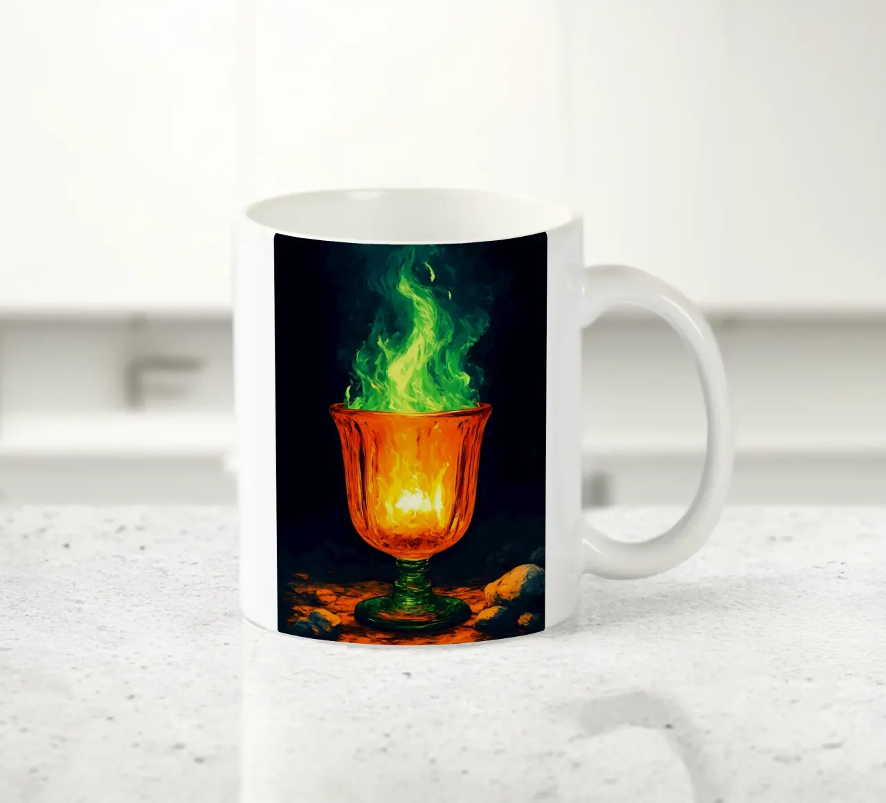 Fiamma a calice - Pop Art tazza in ceramica da ColorCrash Gallery