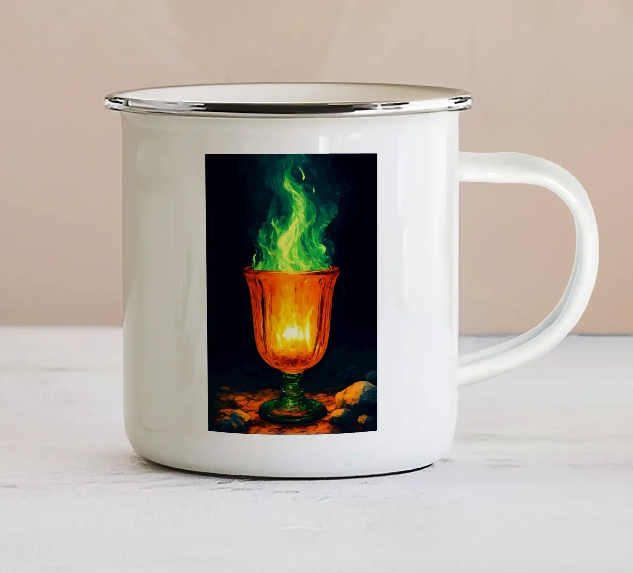 Fiamma a calice - Pop Art tazza in smalto da ColorCrash Gallery