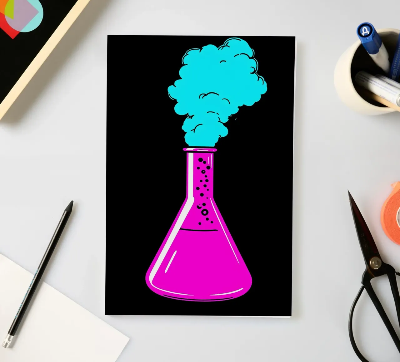 Laboratory Flask - Pop Art notebook by ColorCrash Gallery