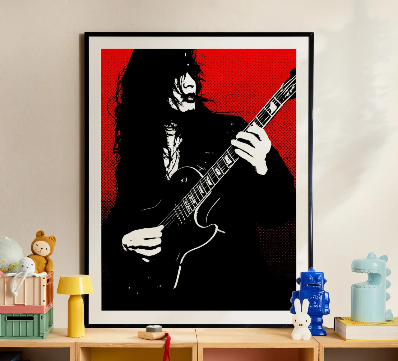 Rockstar - Pop Art poster con telaio in plastica da ColorCrash Gallery