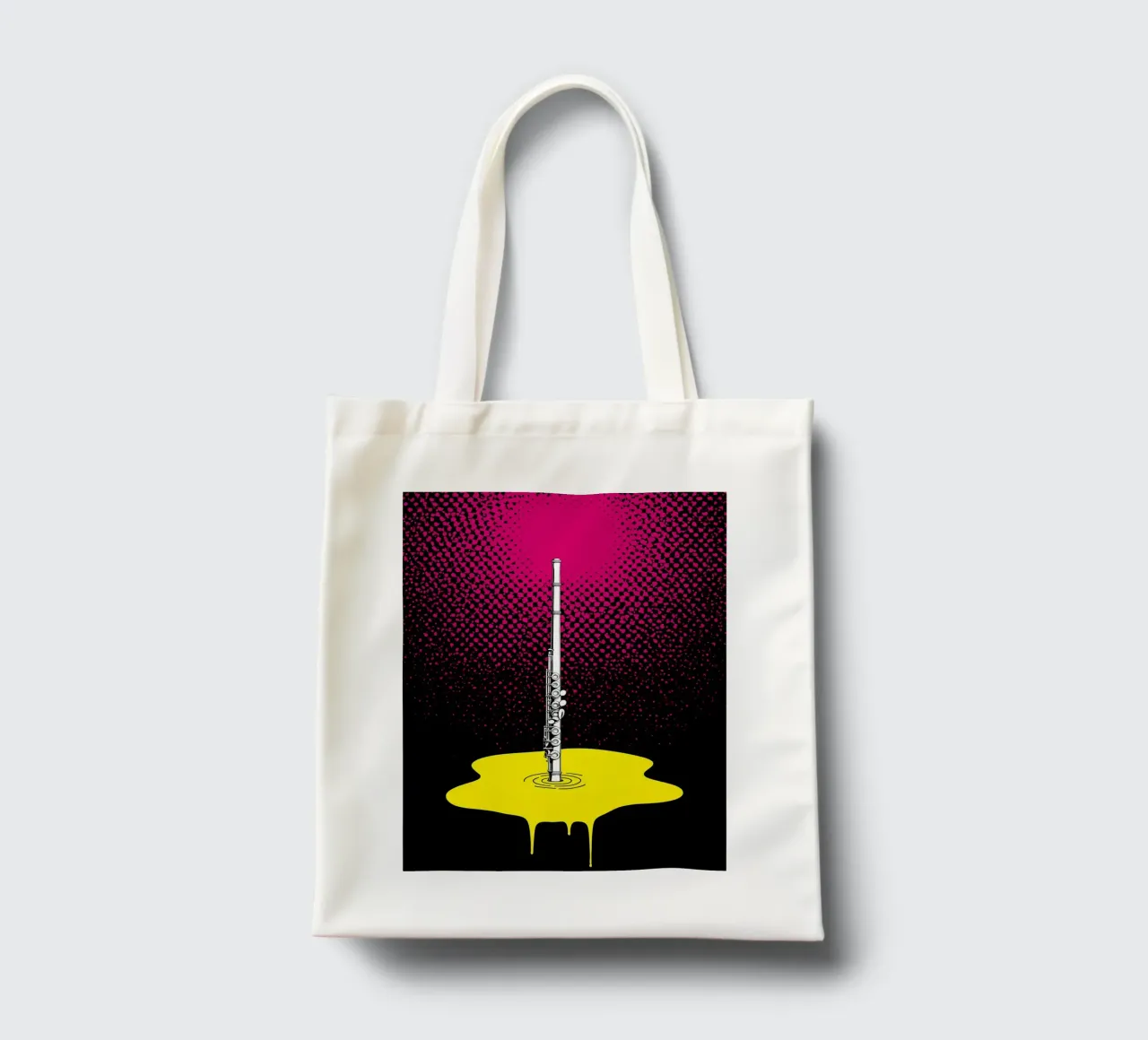 Fusione del flauto - Pop Art borsa in juta da ColorCrash Gallery