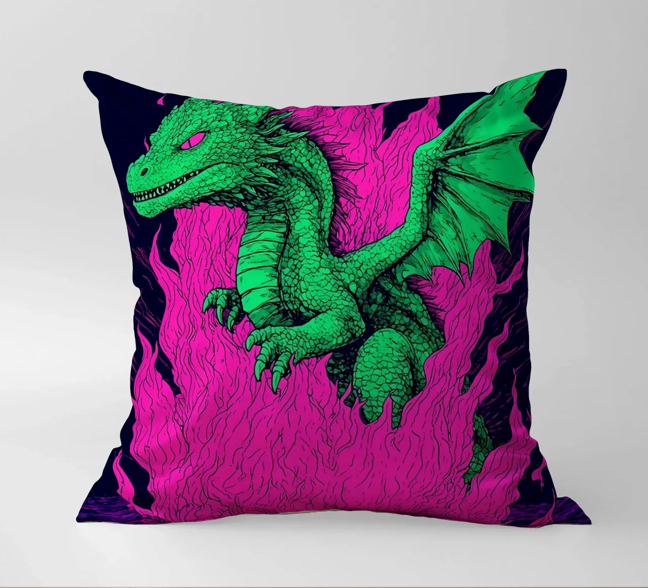 Drago in fiamme - Pop Art cuscino da ColorCrash Gallery