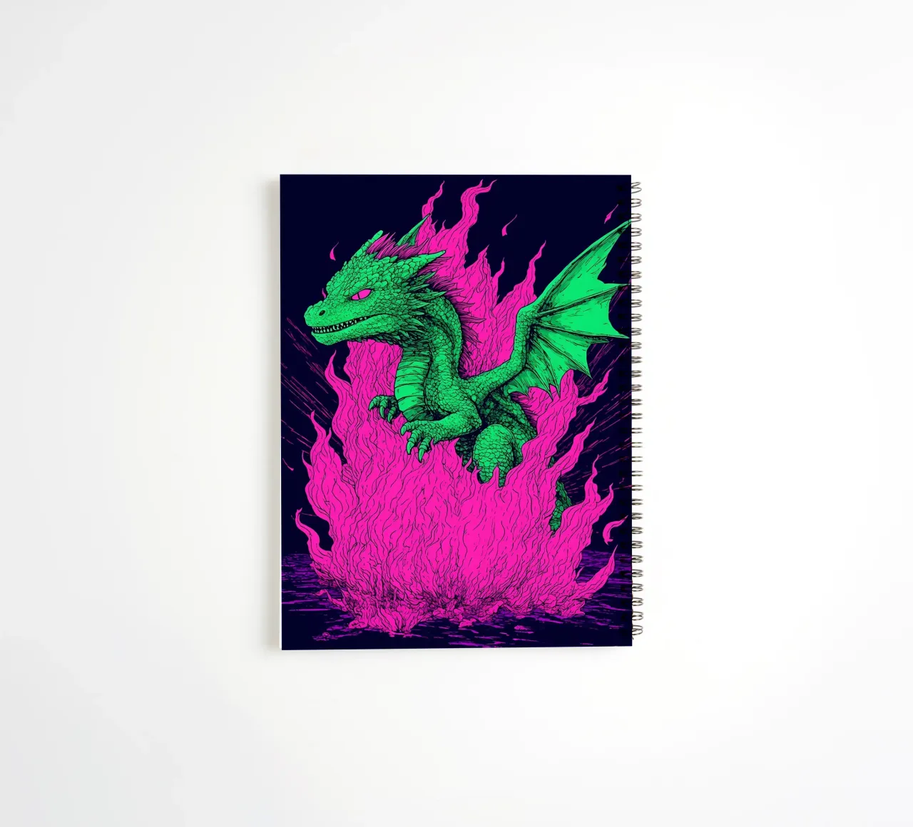 Draak in vlammen - Pop-art notitieboek met spiraal van ColorCrash Gallery
