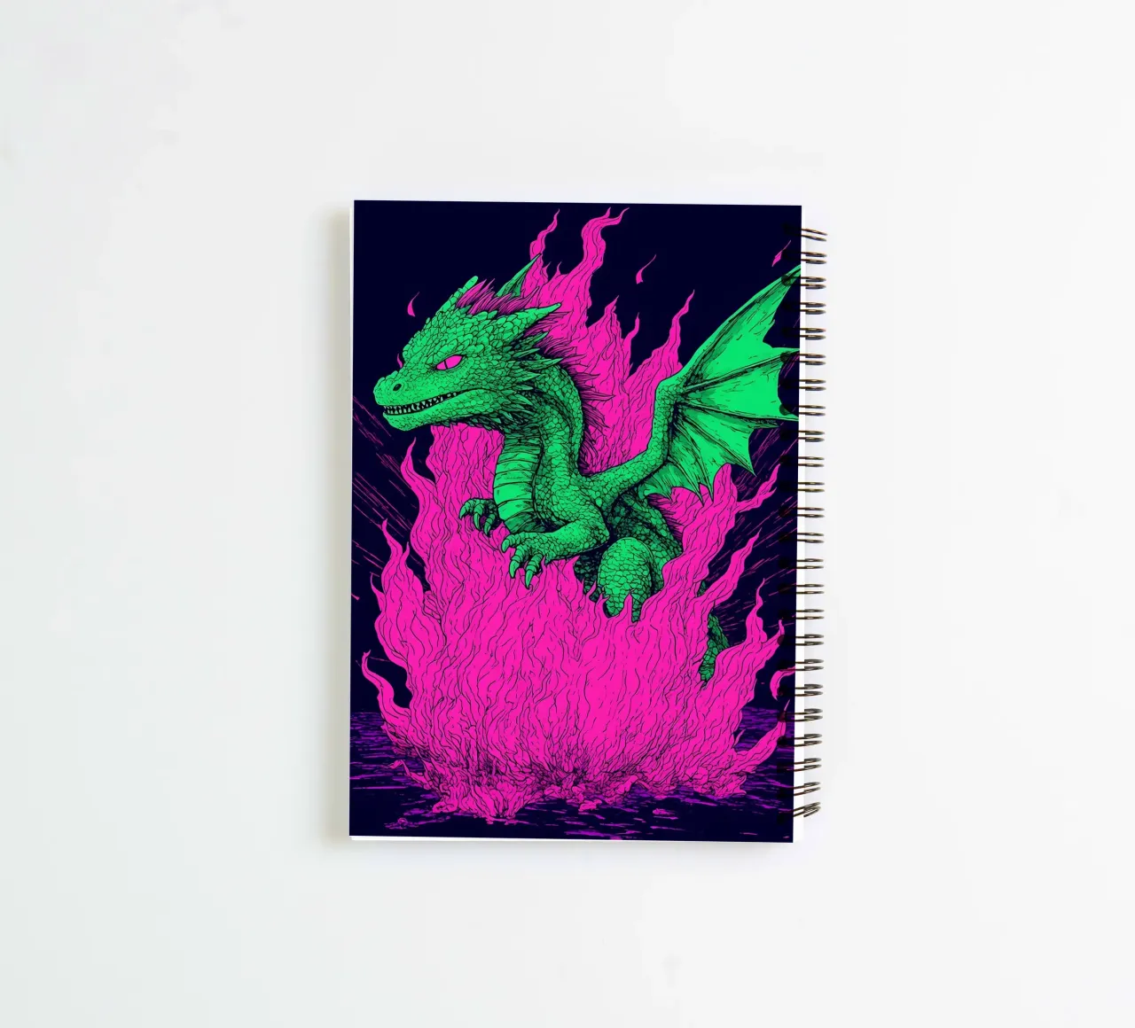 Draak in vlammen - Pop-art notitieboek met spiraal van ColorCrash Gallery
