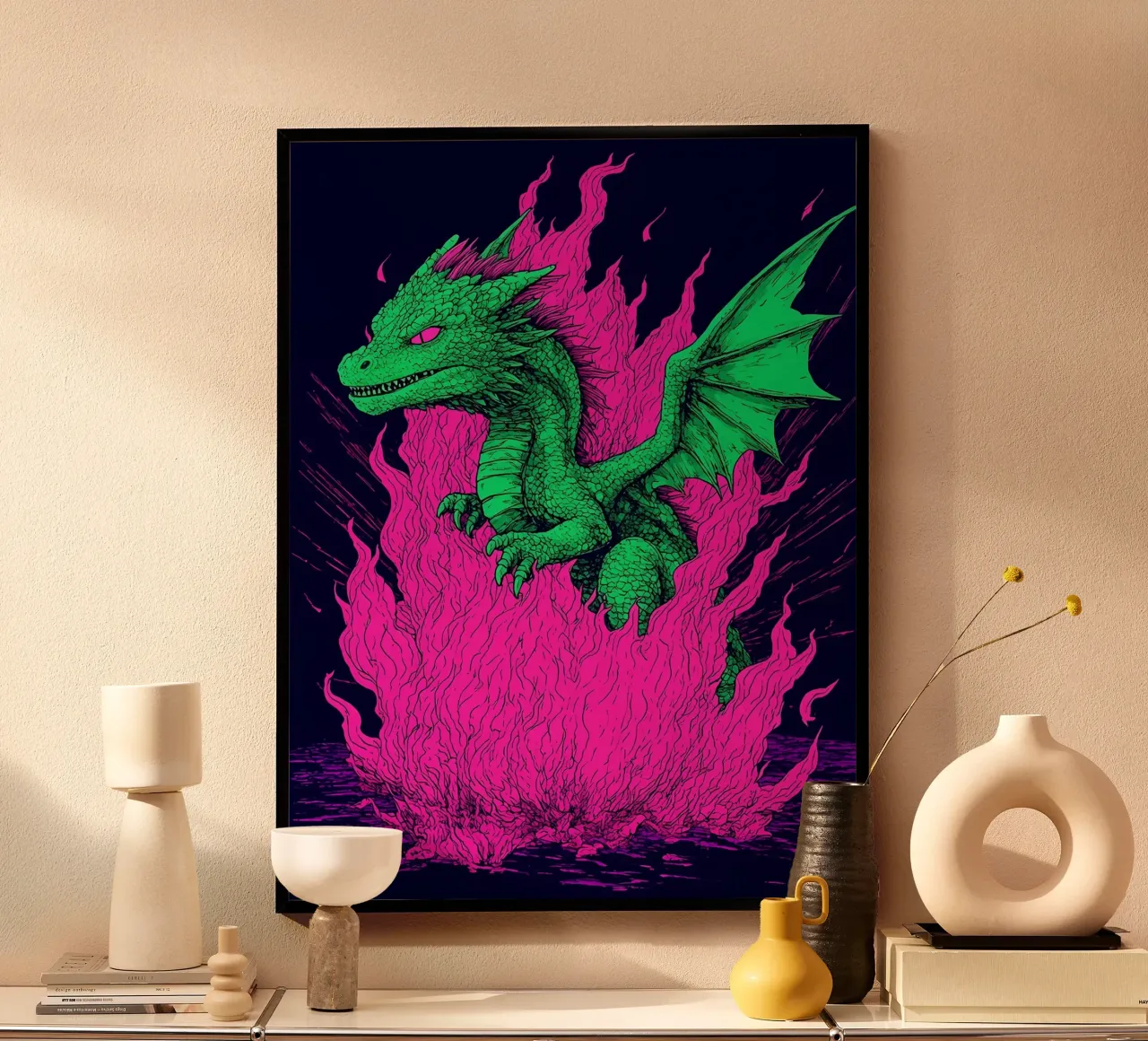 Drago in fiamme - Pop Art carta hahnemühle da ColorCrash Gallery